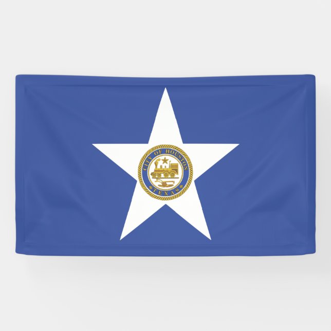Lona Bandera de la ciudad de Houston (Texas) (Horizontal)