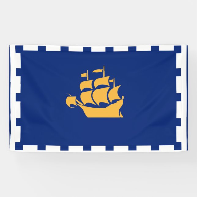 Lona Bandera de la CIUDAD DE QUEBEC (Horizontal)