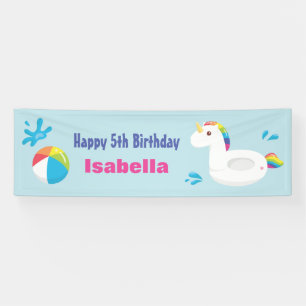 Lona Bandera de la fiesta de cumpleaños del verano del