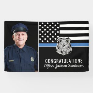 Lona Bandera de la Línea Azul de la policía felicita a 