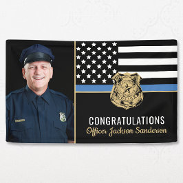 Lona Bandera de la Línea Azul de la policía felicita a