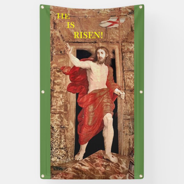 Lona Bandera de la resurrección de Pascua (Vertical)