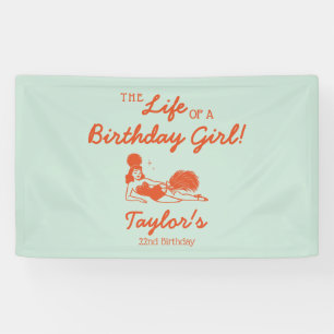 Lona Bandera de la vida de una niña en su cumpleaños