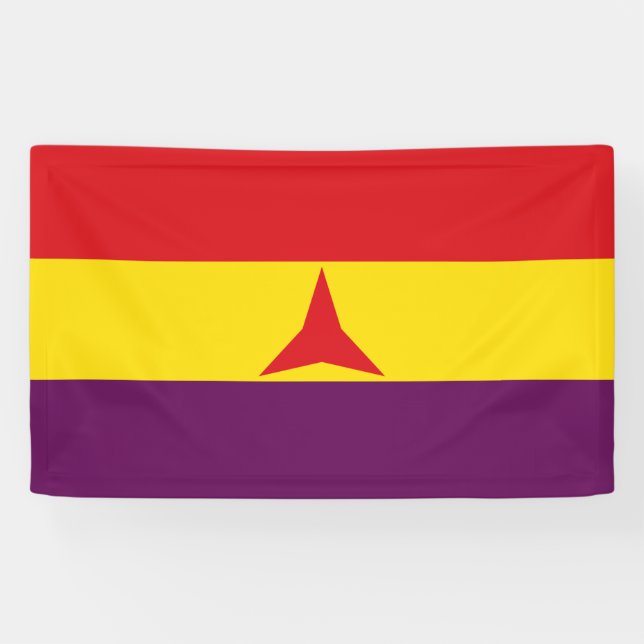 Lona Bandera de las Brigadas Internacionales (Guerra Ci (Horizontal)