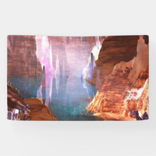 Lona Bandera de las cuevas que brilla