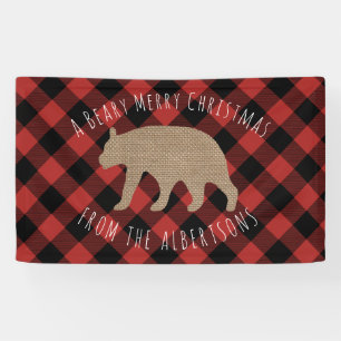 Lona Bandera de las Felices Navidad de Beary