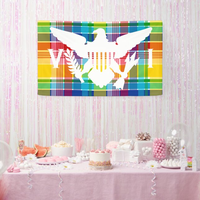 Lona Bandera de las Islas Vírgenes de Estados Unidos (B (Fiesta)