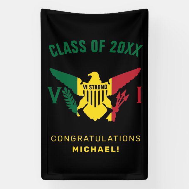 Lona Bandera de las Islas Vírgenes de Estados Unidos, c (Vertical)