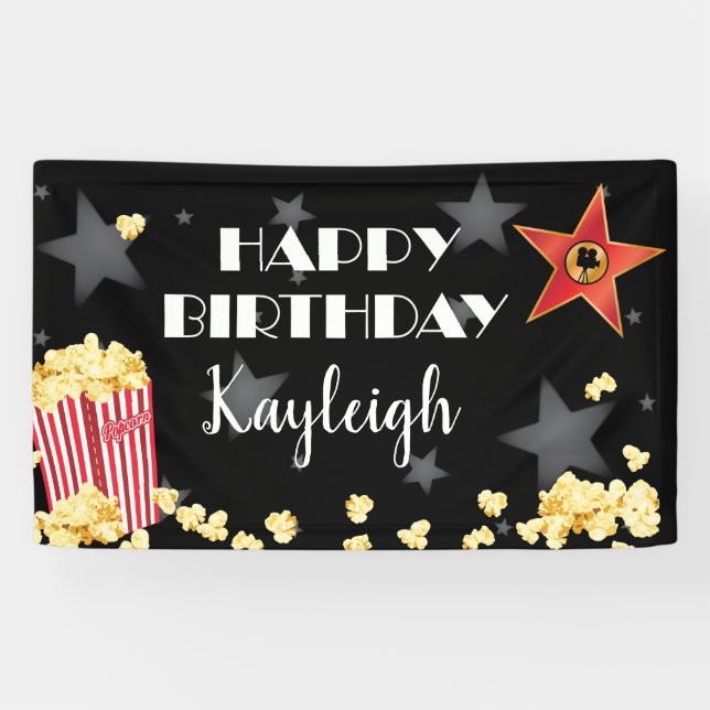 Lona Bandera de las palomitas de la película (Horizontal)