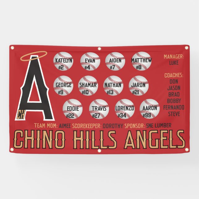 Lona Bandera de los ángeles de Chino Hills (Horizontal)