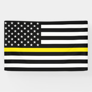 Lona Bandera de los expedidores de línea amarilla delga