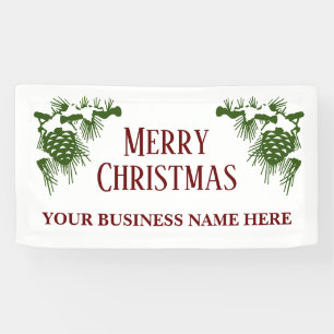 Lona Bandera de los grandes Navidades con pinecones cub