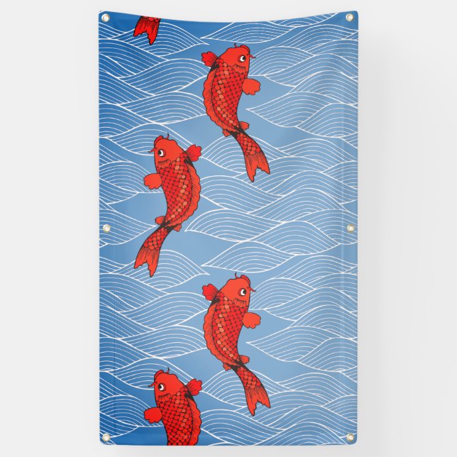 Lona Bandera de los PESCADOS de la TAPICERÍA KOI (Vertical)