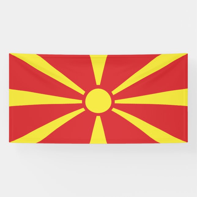 Lona Bandera de Macedonia del Norte (Horizontal)