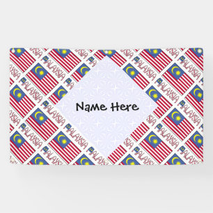 Lona Bandera de Malasia Personalizada en Baldosas