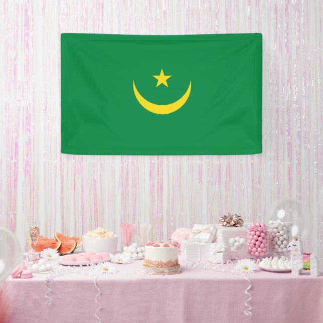 Lona Bandera de Mauritania (Fiesta)