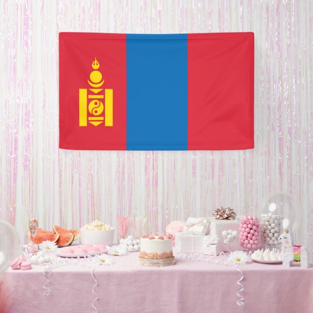 Lona Bandera de Mongolia (Fiesta)