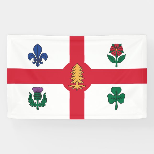 Lona Bandera de Montreal (Quebec, Canadá) (Horizontal)