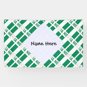 Lona Bandera de Nigeria Personalizada en Mosaico 