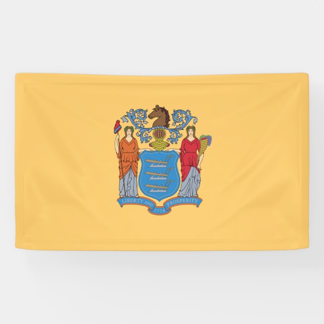 Lona Bandera de Nueva Jersey (Horizontal)