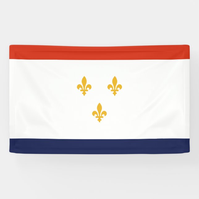Lona Bandera de Nueva Orleans (Luisiana, Estados Unidos (Horizontal)
