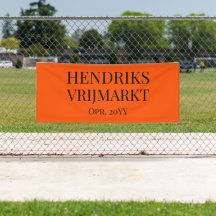 Bandera de Oranje Vrijmarkt a medida | Texto negro