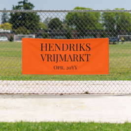 Lona Bandera de Oranje Vrijmarkt a medida | Texto negro