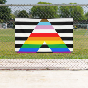 Lona Bandera de orgullo aliada al progreso LGBTQ