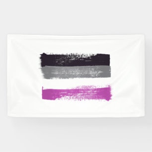 LONA BANDERA DE ORGULLO ASEXUAL PINTADA