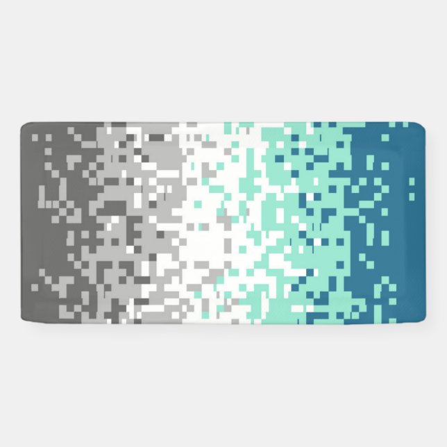 Lona Bandera de orgullo frayromántico abstracto pixelad (Horizontal)