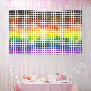Lona Bandera de orgullo gay arcoíris colorida a cuadros