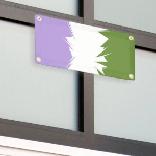 Lona Bandera de orgullo Genderqueer abstracta y zigzagu