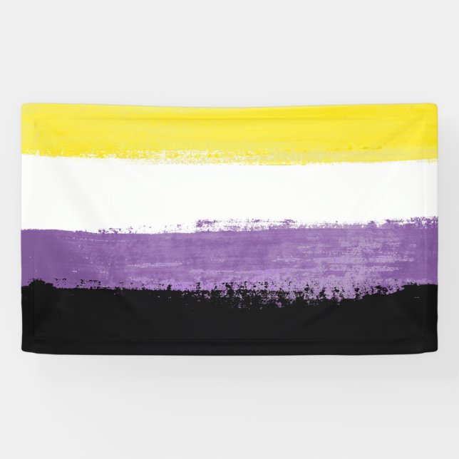 Lona Bandera de Orgullo No Binario (Horizontal)