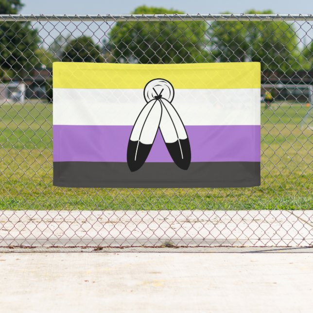 Lona Bandera de orgullo no binario de dos espíritus (In situ)