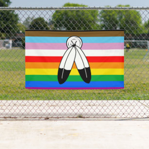 Lona Bandera de orgullo progresista LGBTQ+ Two-Spirit