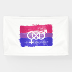 LONA BANDERA DE ORGULLO SÍMBOLO BISEXUAL PINTADA