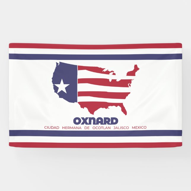 Lona Bandera de Oxnard (California) (Horizontal)