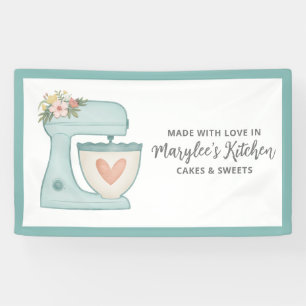 Lona Bandera de Pastelero de Panadería Hecha Con Amor