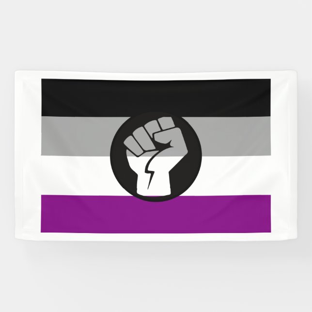 Lona Bandera de protesta asexual (Horizontal)