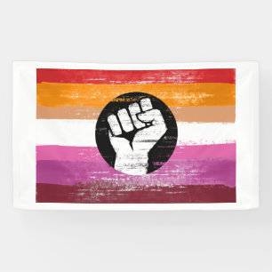Lona Bandera de protesta pintada lesbiana