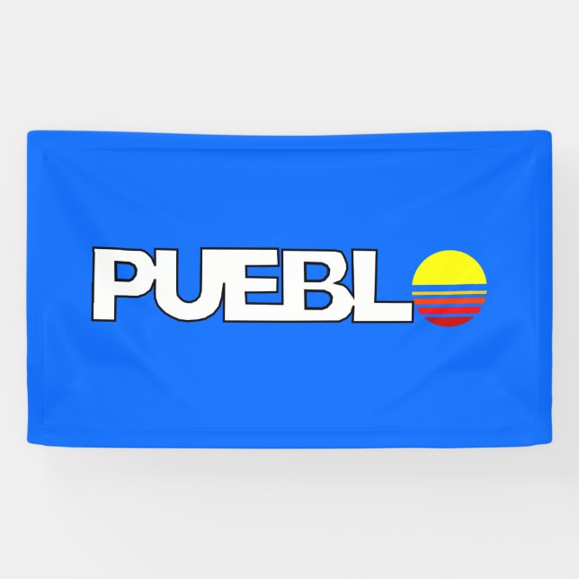 Lona Bandera de Pueblo (Colorado) (Horizontal)