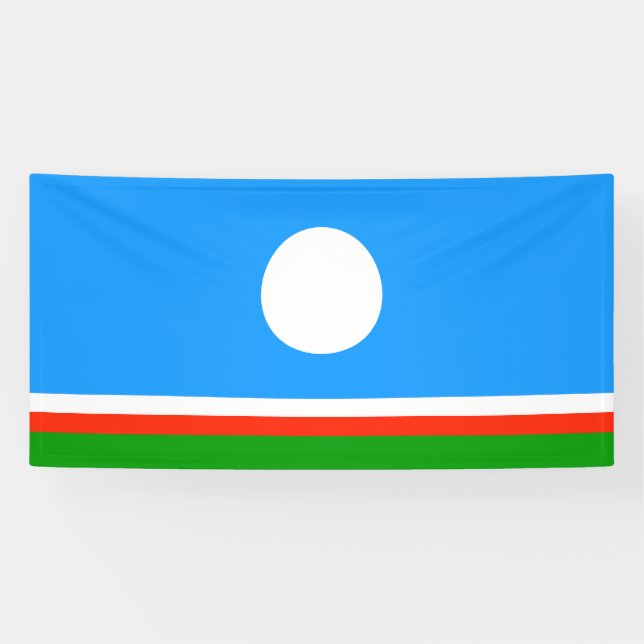 Lona Bandera de Sakha (Horizontal)
