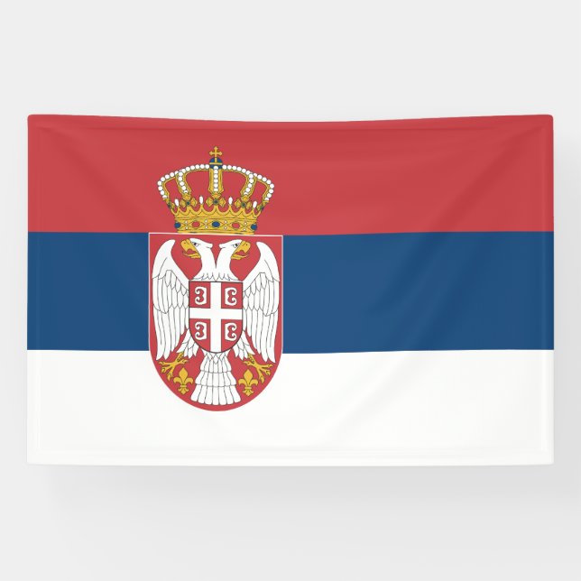 Lona Bandera de Serbia (Horizontal)