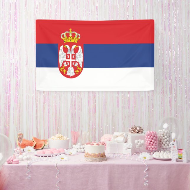 Lona Bandera de Serbia (Fiesta)
