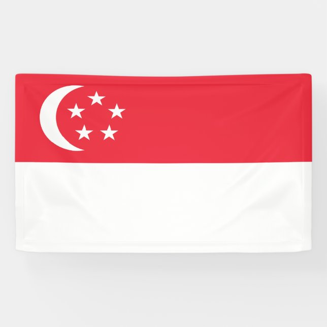 Lona Bandera de Singapur (Horizontal)