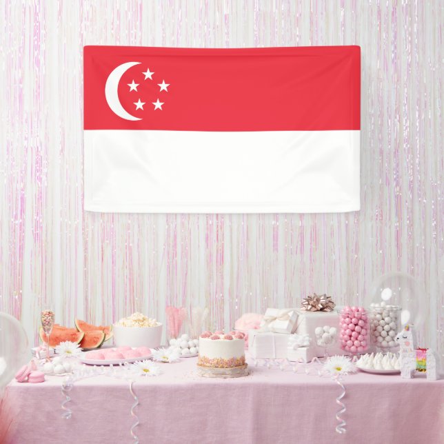 Lona Bandera de Singapur (Fiesta)