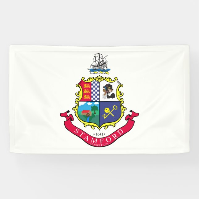 Lona Bandera de Stamford (Connecticut) (Horizontal)