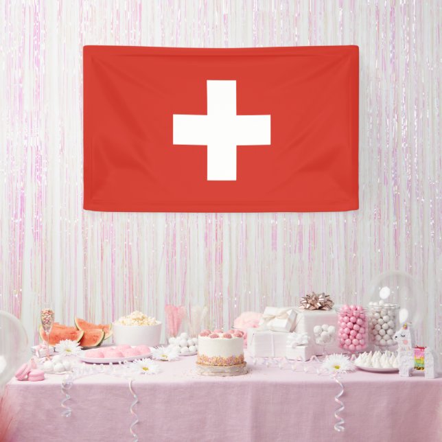 Lona Bandera de Suiza (Fiesta)