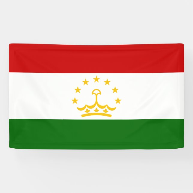 Lona Bandera de Tayikistán (tayiko) (República de Tayik (Horizontal)