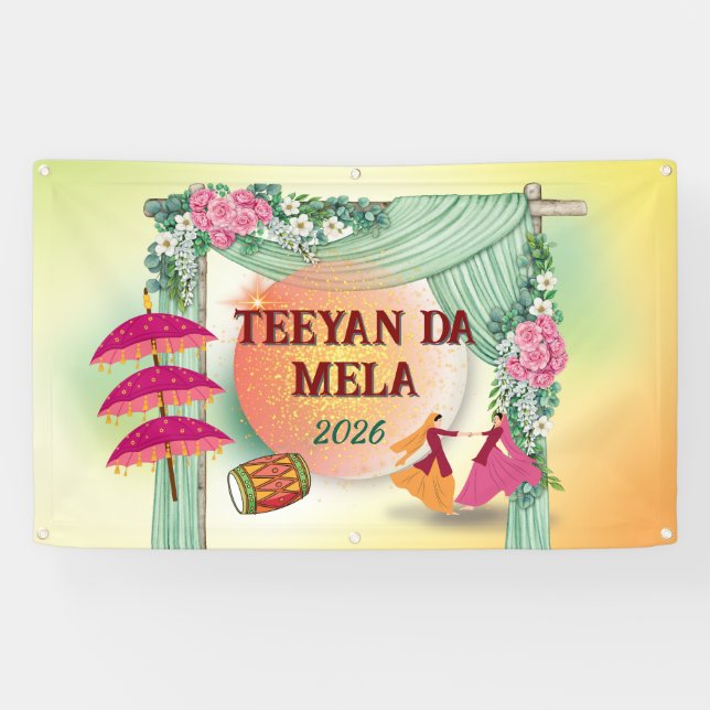 Lona Bandera de Teeyan da Mela | Personalizada (Horizontal)